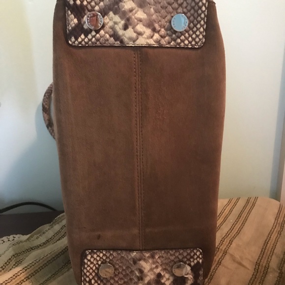Authentic Michael Kors Suede and Snakeskin Satchel - Picture 6 of 10